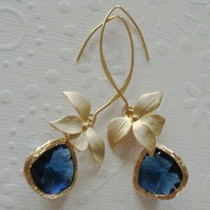 Elegant Blue Drop Earrings M489